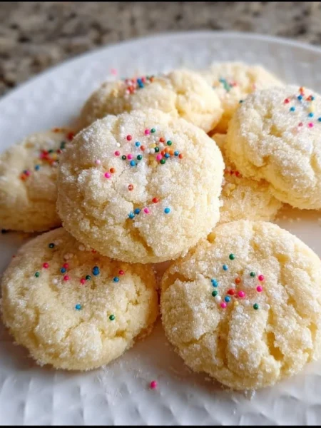 Three-ingredient easy sugar cookies fresh out of the oven