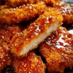 Baked Crunchy Hot Honey Chicken recipe with crispy texture and sweet heat.