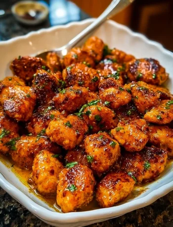 Delicious Cowboy Butter Chicken Bites served on a platter.