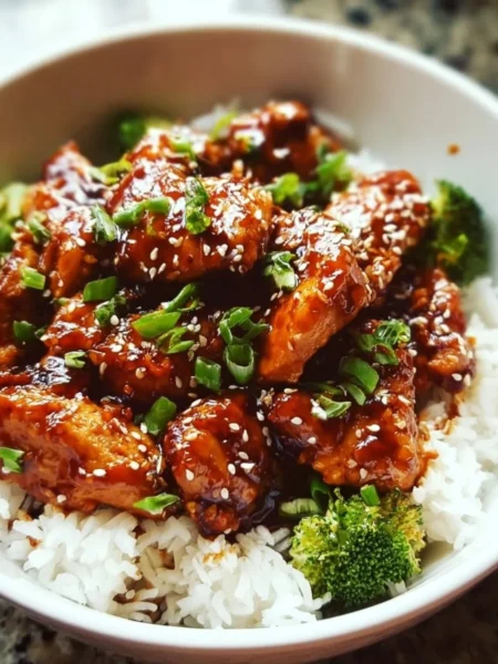 Delicious Korean chicken served with vibrant vegetables and spicy sauce