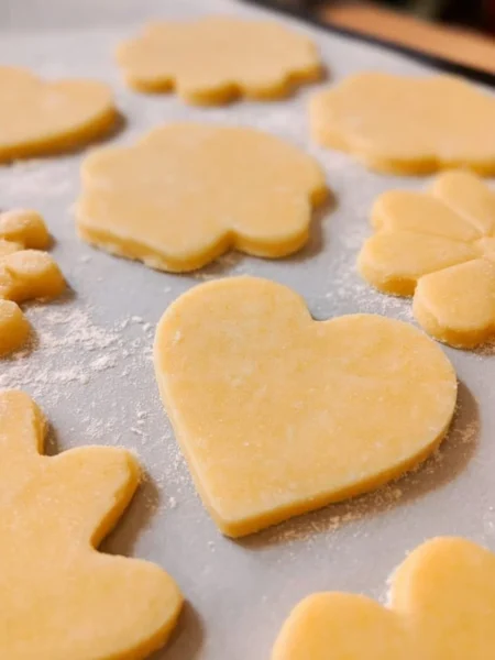Delicious no-spread sugar cookies on a decorated plate