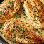 Delicious Ranch Chicken served with fresh vegetables on a plate