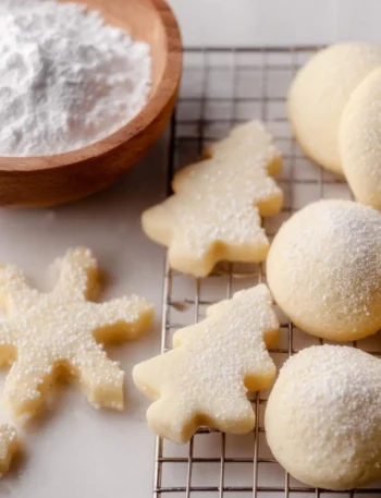 Plate of soft buttery sugar cookies with sprinkles on top