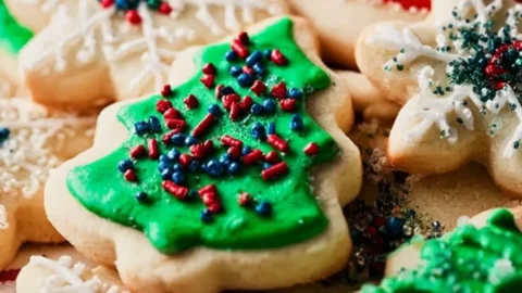 Deliciously soft cutout sugar cookies decorated for a festive occasion