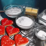 Decorated sugar cookies with royal icing in various colors and designs