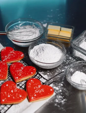 Decorated sugar cookies with royal icing in various colors and designs